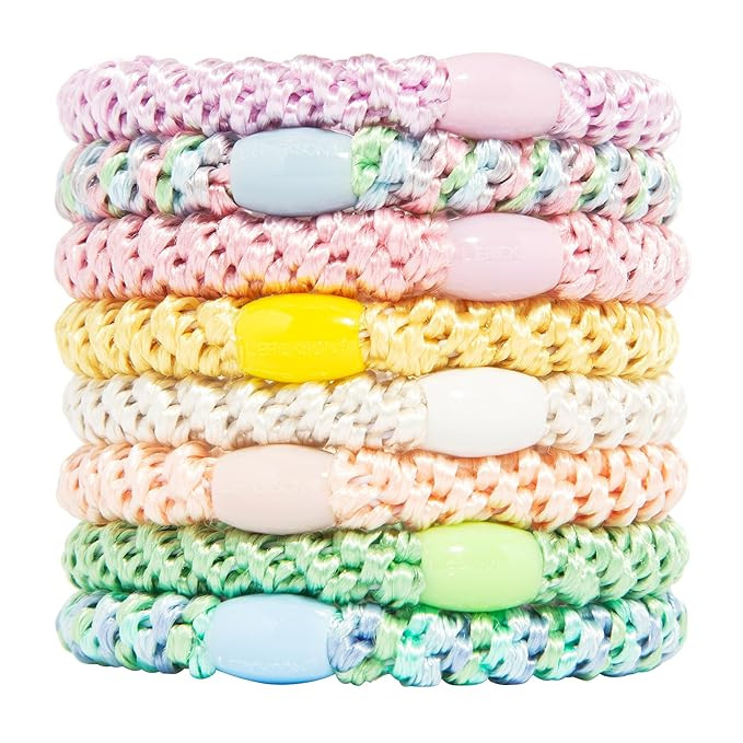 L. Erickson Colorful Hair Ties for Thick Hair, Grab & Go Ponytail Holders, 8 Pack, Taffy, Thick N... | Amazon (US)