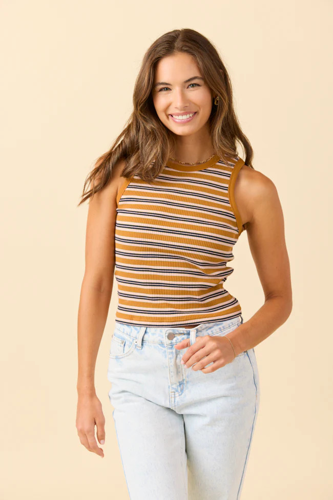 Alicia Orange and Pink Stripe Tank DOORBUSTER | Pink Lily