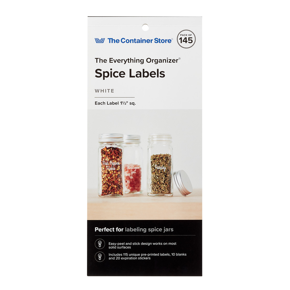 Everything Organizer Spice Labels Pack of 145 | The Container Store