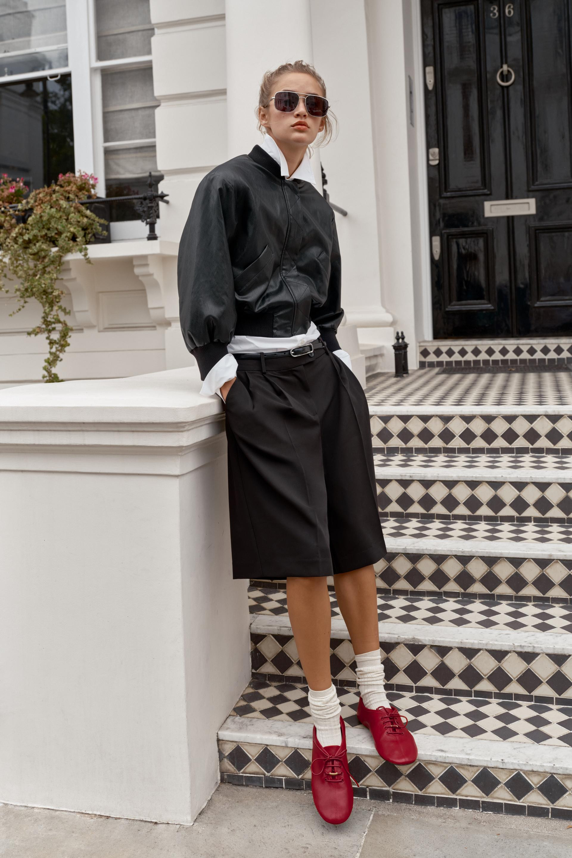 LEATHER BLUCHER SHOES | Zara US