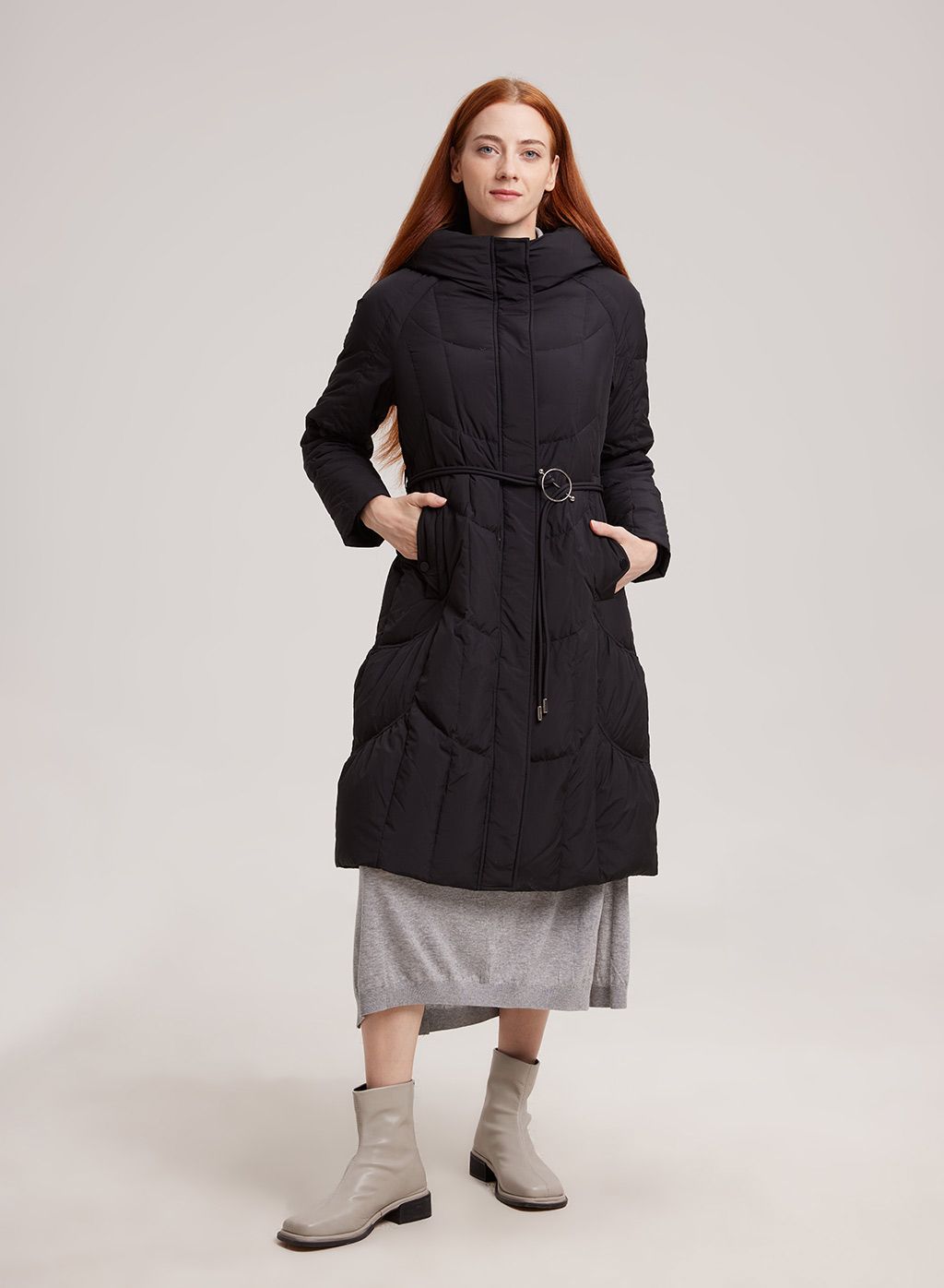 Long Belted Puffer Coat | NAP Loungewear