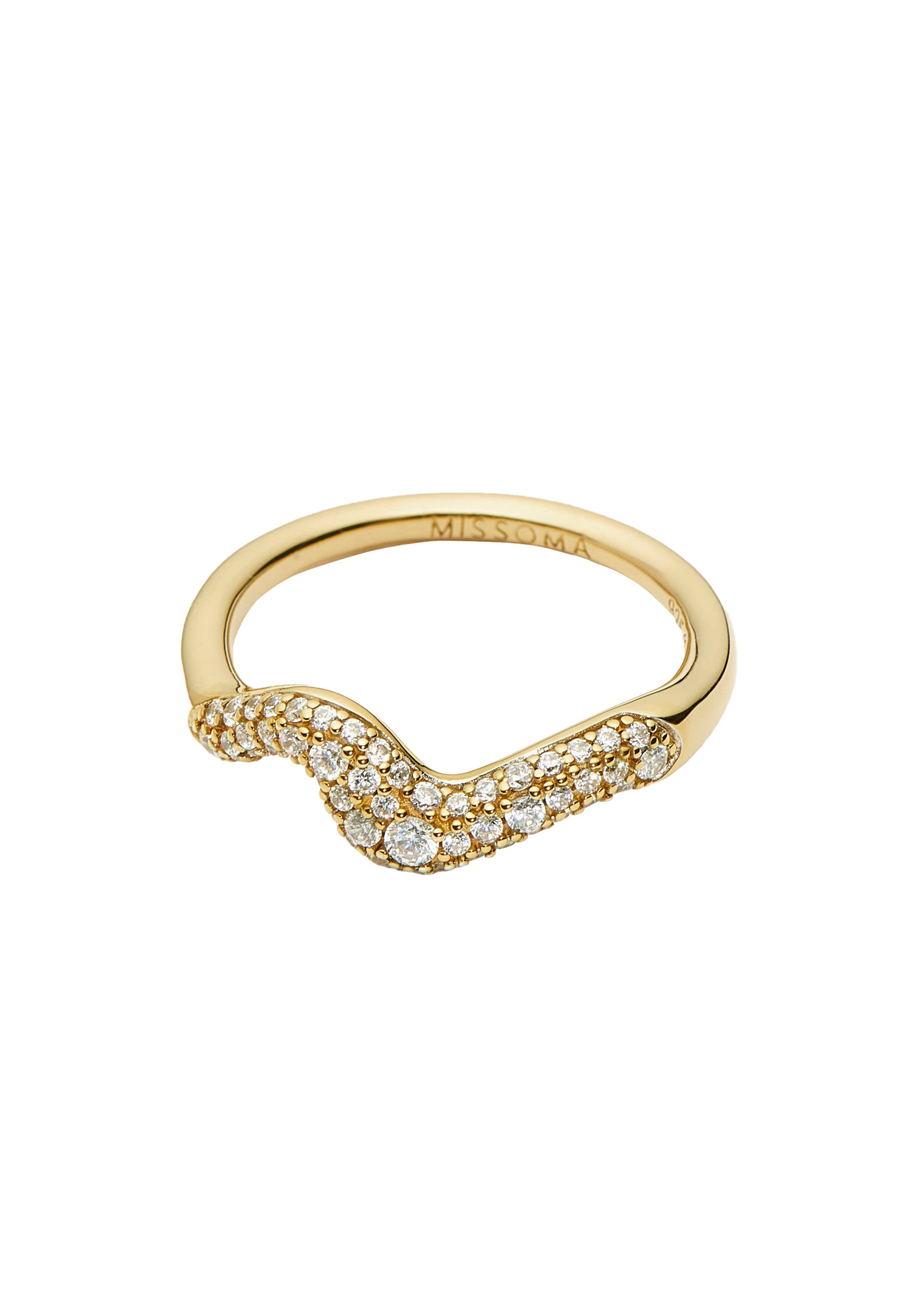 Molten snow 18ct gold vermeil stacking ring | Harvey Nichols