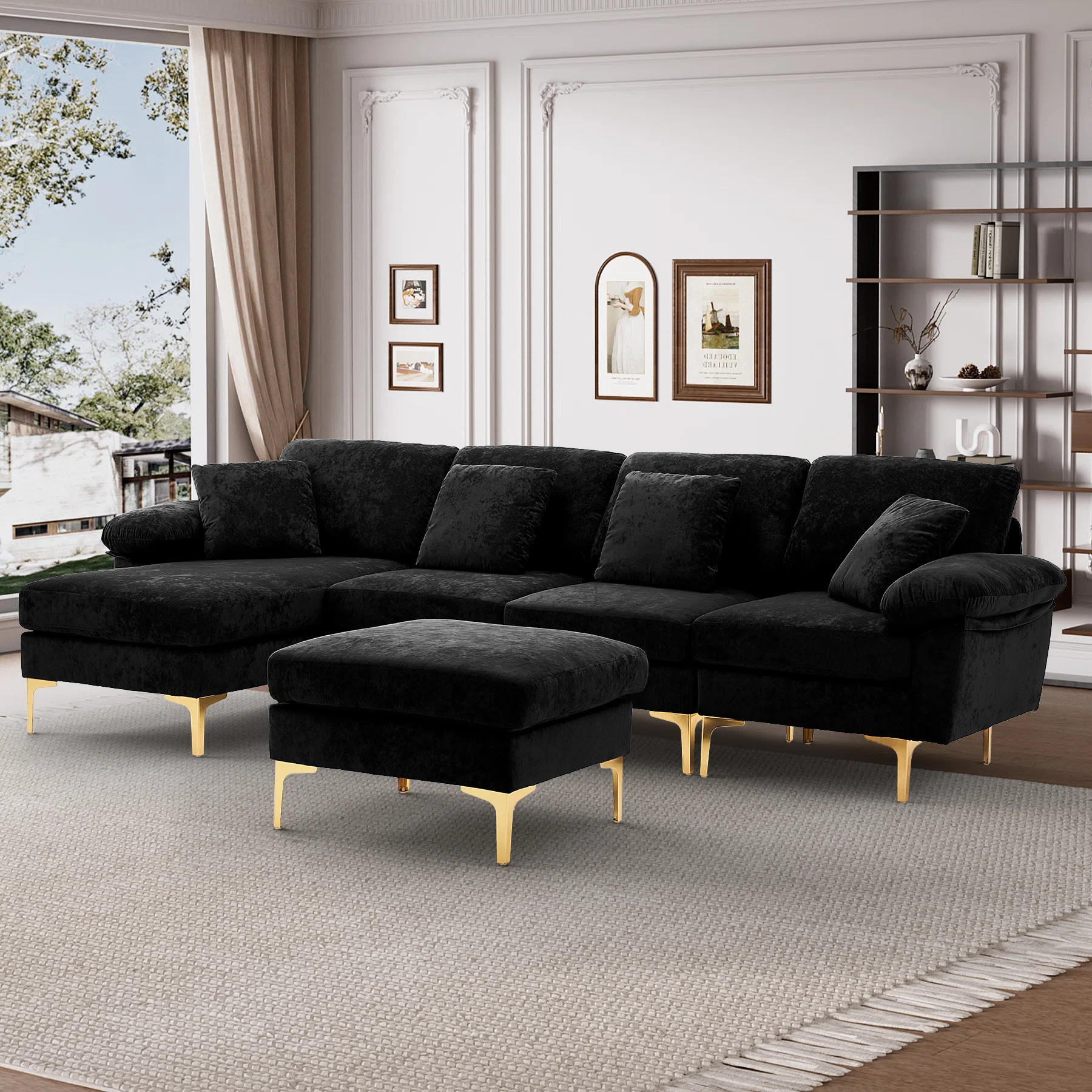 Antelmo 4 - Piece Upholstered Sectional with Ottoman | Wayfair North America