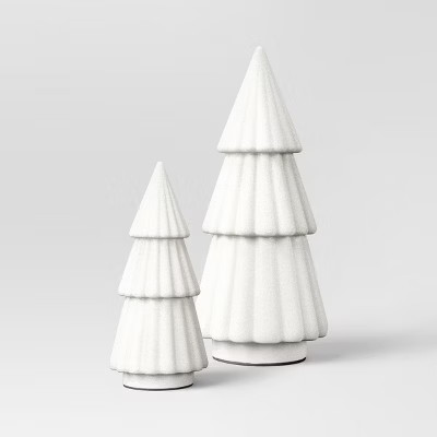 2pc Glittered Christmas Tree Figurine Set - Wondershop™ | Target