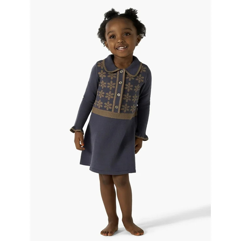 Modern Moments By Gerber Toddler Girl Collar Sweater Dress, Sizes 12 Months - 5T | Walmart (US)