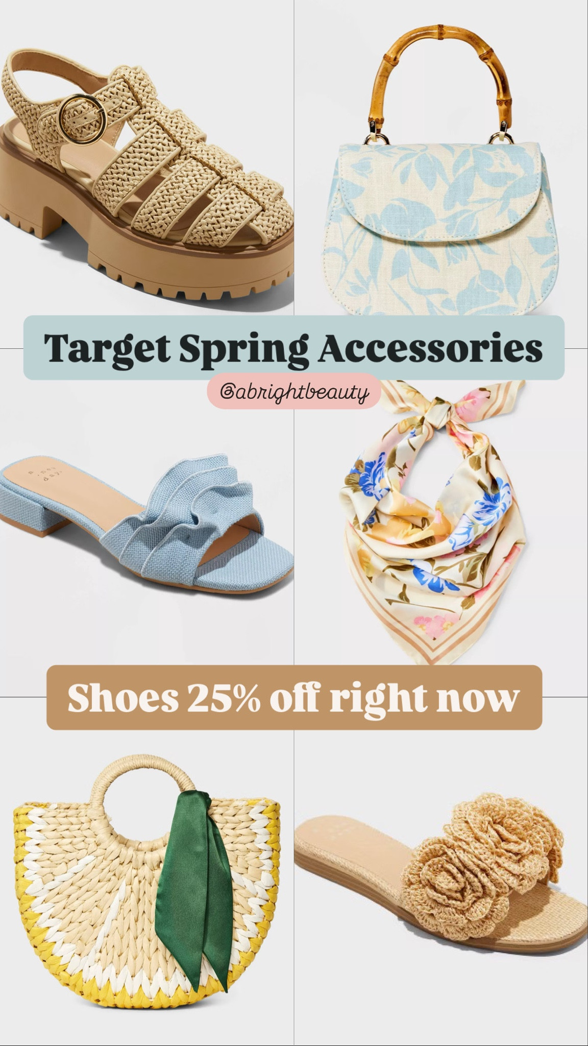 SALE ALERT - 25% off Target spring shoes right now! Also snagged some adorable bags 🎀 the cutest little crochet flower flat, ruffle flats and fisherman’s sandals! Also loved these floral earrings and the prettiest spring scarf 💛

Shoes fit TTS! I ordered my usual size. 

Target haul, target shoes, spring shoes, spring sandals, crochet sandals, ruffle sandals, crochet flats, spring break outfits, target spring, spring finds, accessories haul, spring accessories, target style, affordable shoes, floral handbag, floral clutch, lemon purse, lemon straw bag, beach bag, spring purses, spring bags

#LTKFindsUnder100 #LTKFindsUnder50 #LTKStyleTip