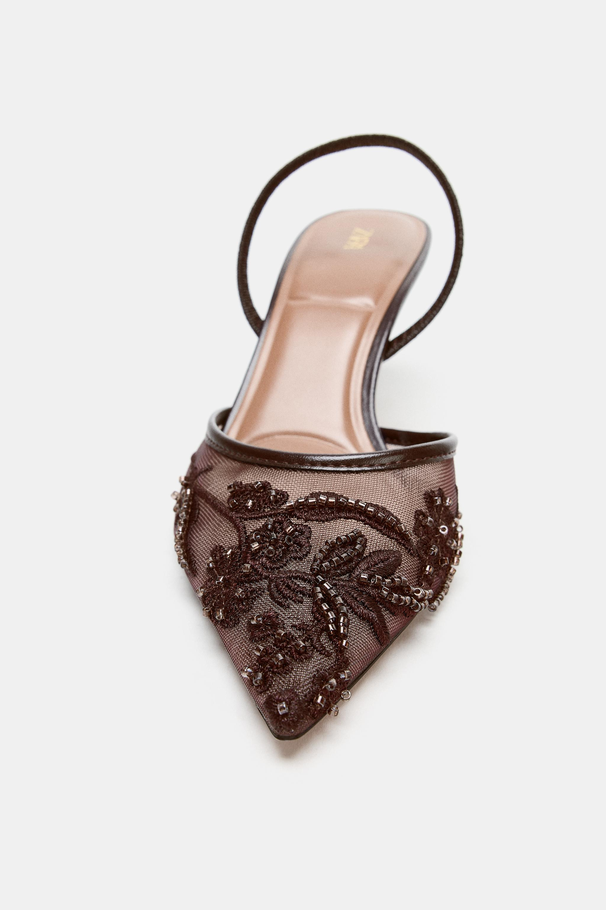 SPARKLY MESH SLINGBACK HEELS | Zara US