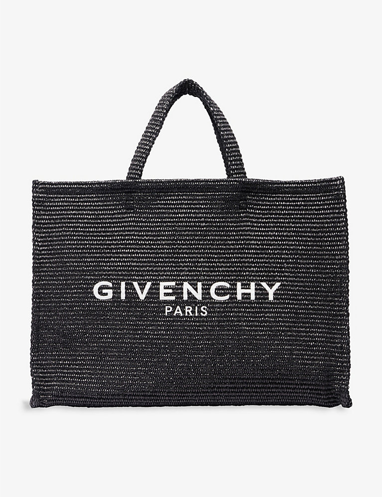 G-Tote large logo-embroidered raffia tote bag | Selfridges