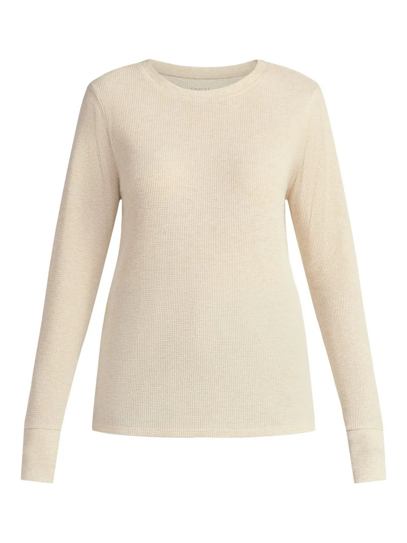 Time and Tru Women's Thermal Tee with Long Sleeves, Size XS-XXXL | Walmart (US)