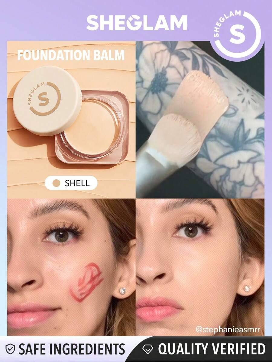 SHEGLAM Full Coverage Foundation Balm-Shell Long Lasting Flawless Moisturizing Foundation Oil-Con... | SHEIN