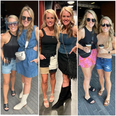Nashville outfits for day and night! 
Denim dress
Fringe tank
Cowgirl boots 
Skirt 

#LTKstyletip #LTKFestival #LTKSeasonal