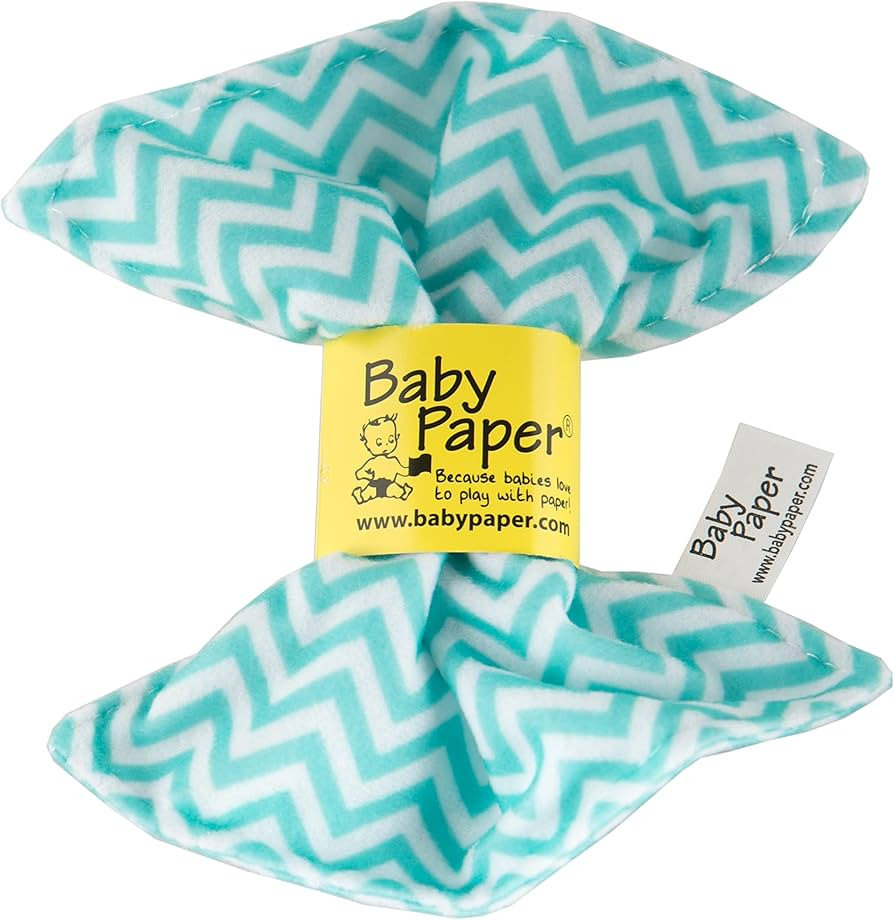 Baby Paper Crinkly Baby Toy, Turquoise Zig Zag | Amazon (US)