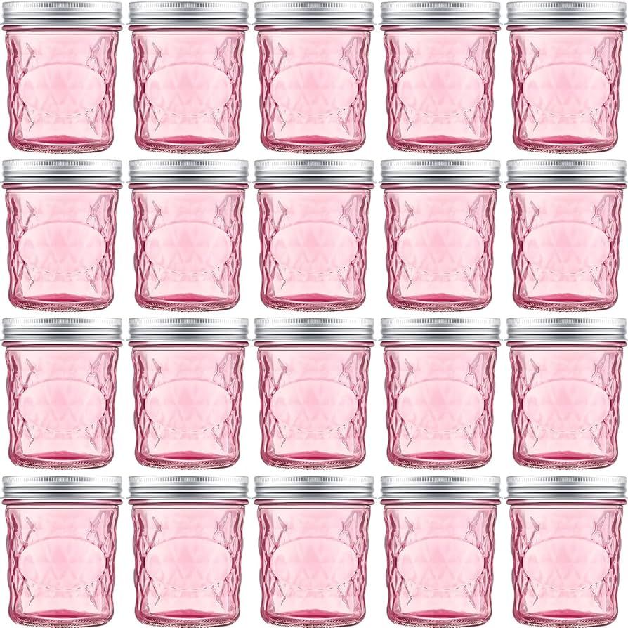 Lallisa 20 Packs 6 oz Vintage Wide Mouth Mason Jars Vintage Glass Canning Jar with Lids, Ideal fo... | Amazon (US)