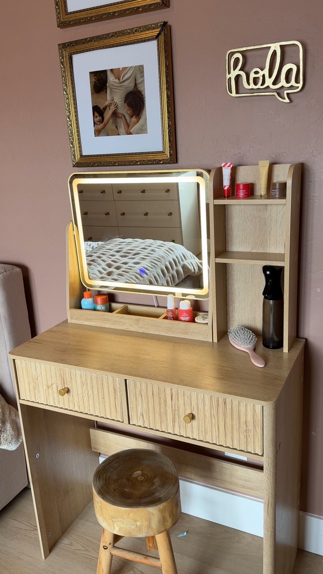 Amazon girls vanity under $200! So impressed with this and the girls have been loving it! Comes in other stains. Assembly required 



#LTKHoliday #LTKHome #LTKselfcare