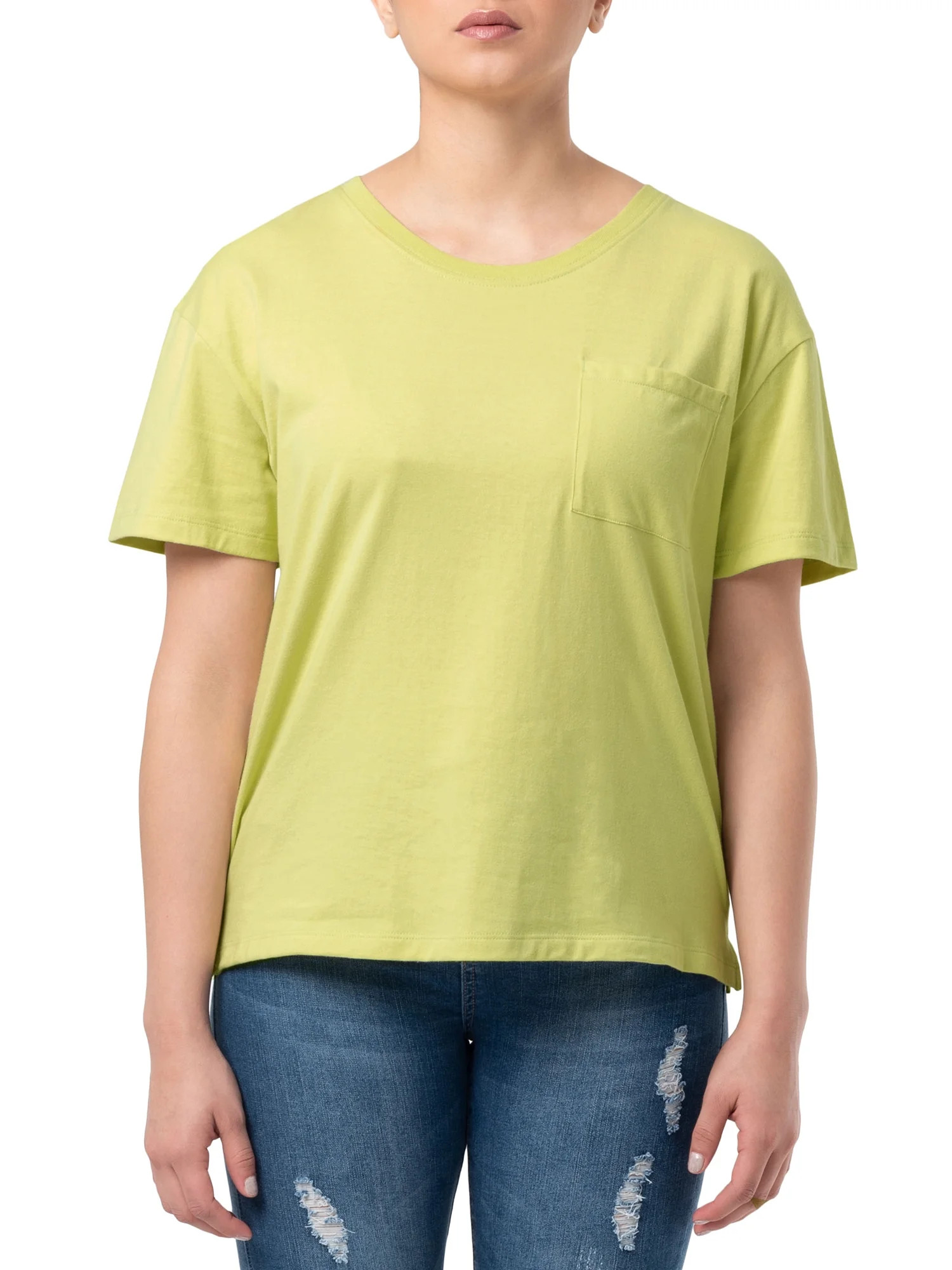 Time And Tru Women's Short Sleeve Boyfriend T-Shirt - Walmart.com | Walmart (US)