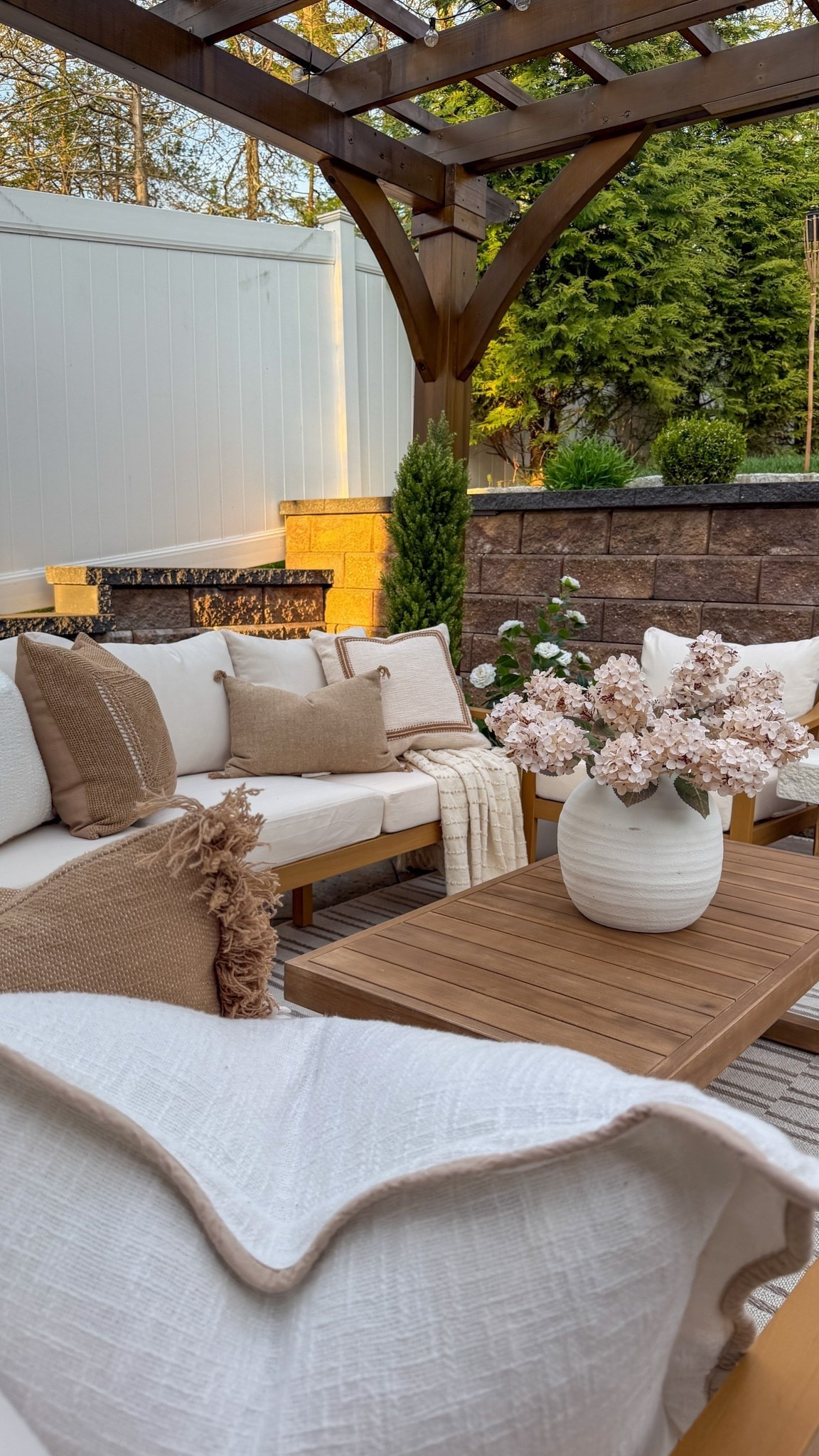the coziest outdoor patio setup and I’m honestly never coming back inside 🌿🤎

I mixed pieces from Wayfair, Target, and Amazon to create a space that feels warm, relaxed, and designer-inspired without feeling too formal. the layered textures, neutral tones, and cozy seating make it the perfect spot for slow mornings, summer nights, and everything in between. ✨

this might officially be my favorite area of our home right now.

#LTKSaleAlert #LTKHome #outdoorpatio #patioinspo #neutralhome #modernorganic

#LTKHome #LTKSaleAlert