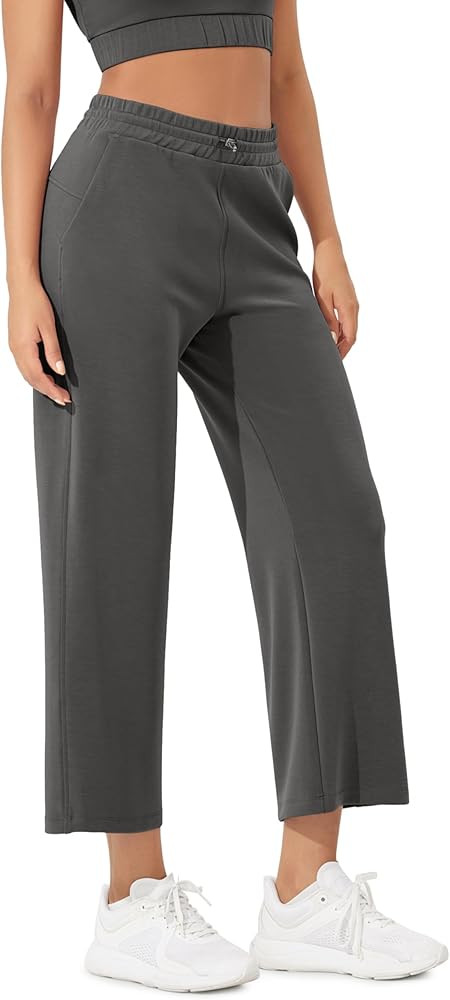ODODOS Women's Modal Soft Wide Leg Pants with Pockets Adjustable Shockcord High Waist Casual Loun... | Amazon (US)