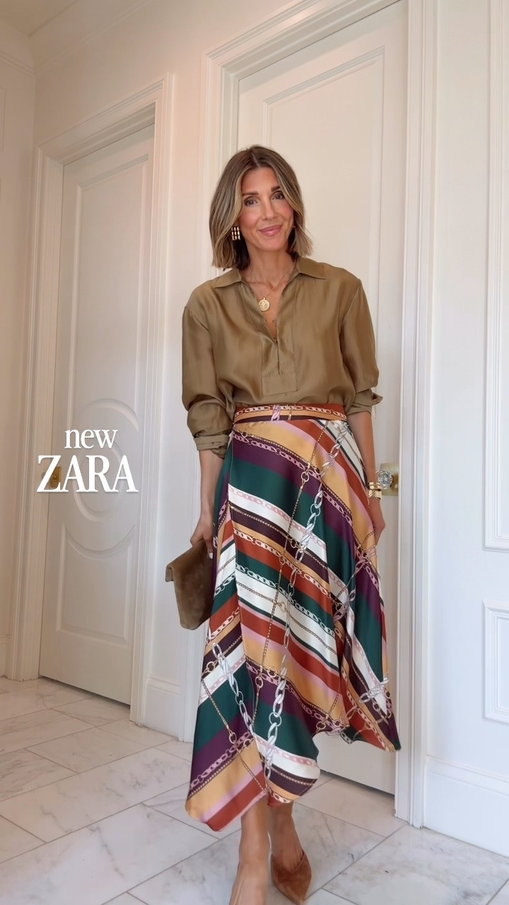 How stunning are these new @Zara finds for fall?! Love the colors of this skirt!

#LTKootd #LTKSeasonal #LTKOver40