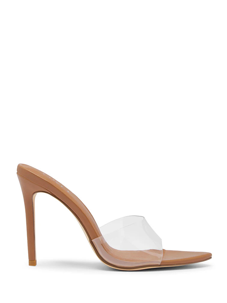 MAEVE Tan Clear Heels | Covet Shoes