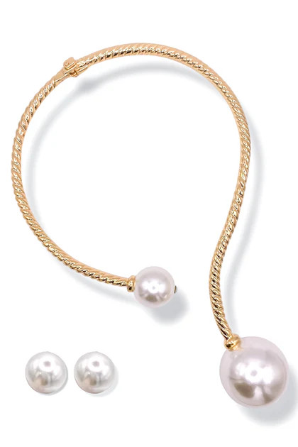 Follow Me Chunky Pearl Collar Necklace | The Willow Tree