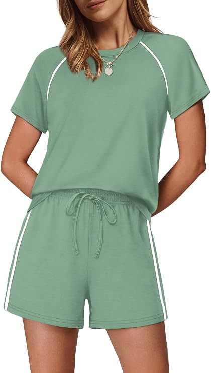Sampeel 2 Piece Sets for Women Summer Lounge Matching Sets Airport Vacation Outfits Spring Fashio... | Amazon (US)