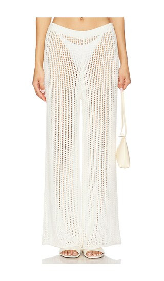 Mia Windowpane Knit Pant in Cloud | Revolve Clothing (Global)