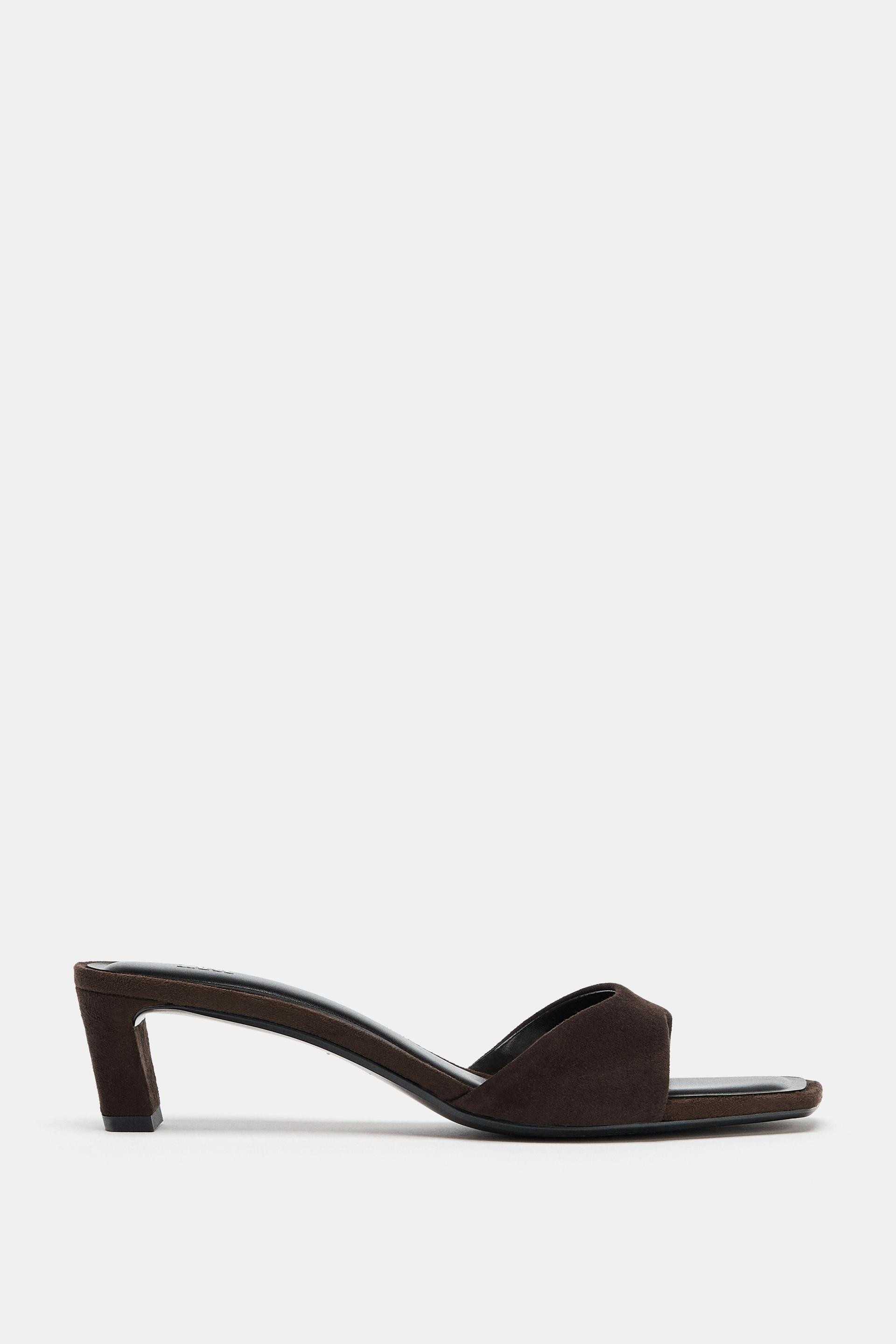 SANDALES À TALONS EN DAIM | Zara FR