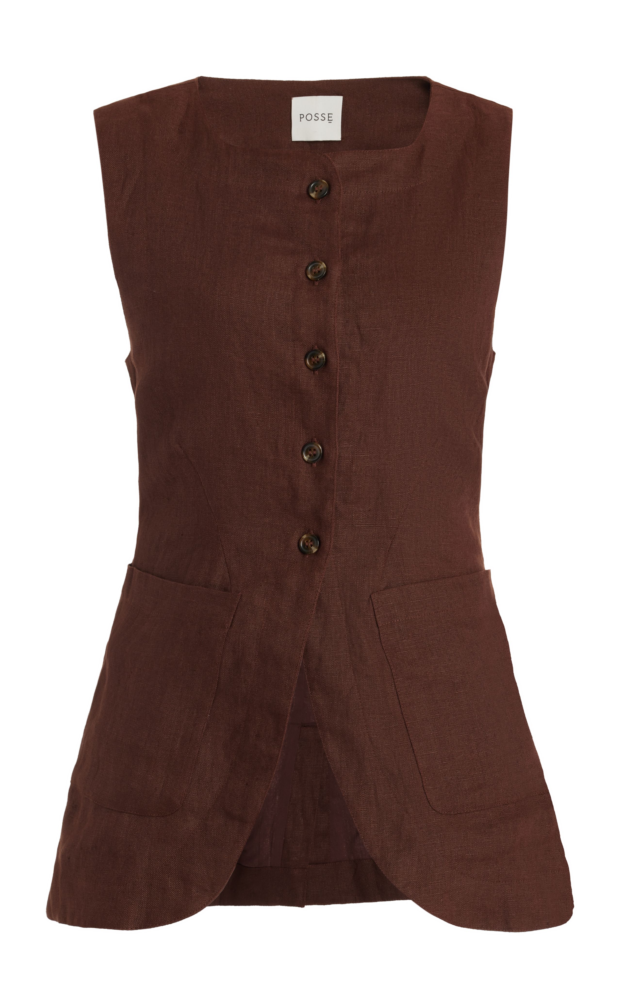Exclusive Emma Button-Down Linen Vest | Moda Operandi (Global)