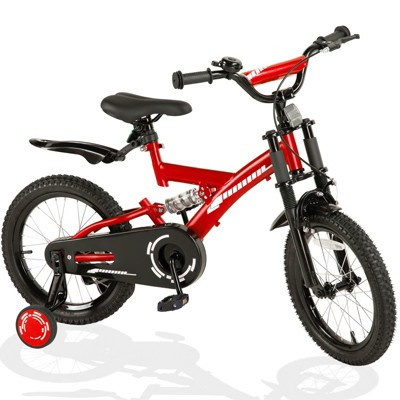 Kids Bike with Training Wheels 18 Inch Beginner Bicycle for Boys and Girls Ages 4-9 Carbon Steel Frame Dual Brakes Adjustable Seat | Target