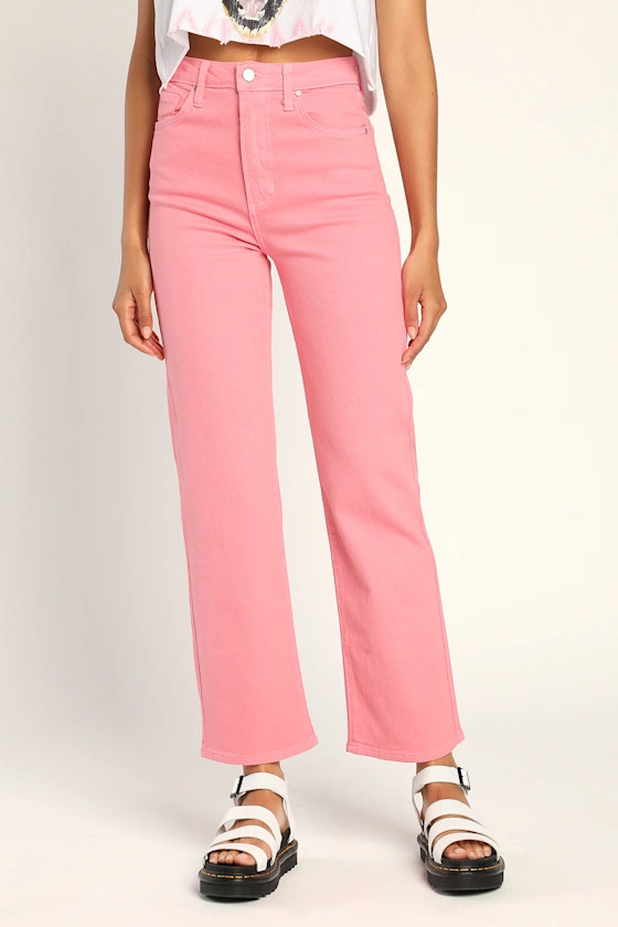 Cool Girl Vibes Pink Denim High-Waisted Dad Jeans | Lulus (US)