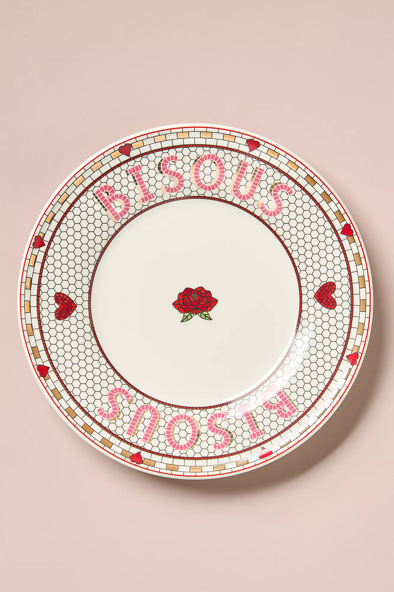 The Bistro Tile Stoneware Dessert Plate: Valentine's Edition | Anthropologie (US)