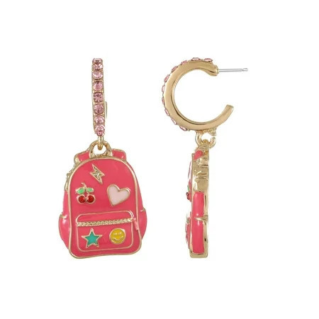 Packed Party Women s Pink Backpack Mini Hoop Dangling Earrings 1 Pair | Walmart (US)