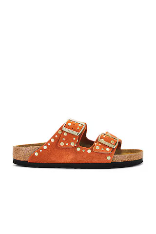 BIRKENSTOCK Arizona Rivets Sandal in Dark Rust from Revolve.com | Revolve Clothing (Global)