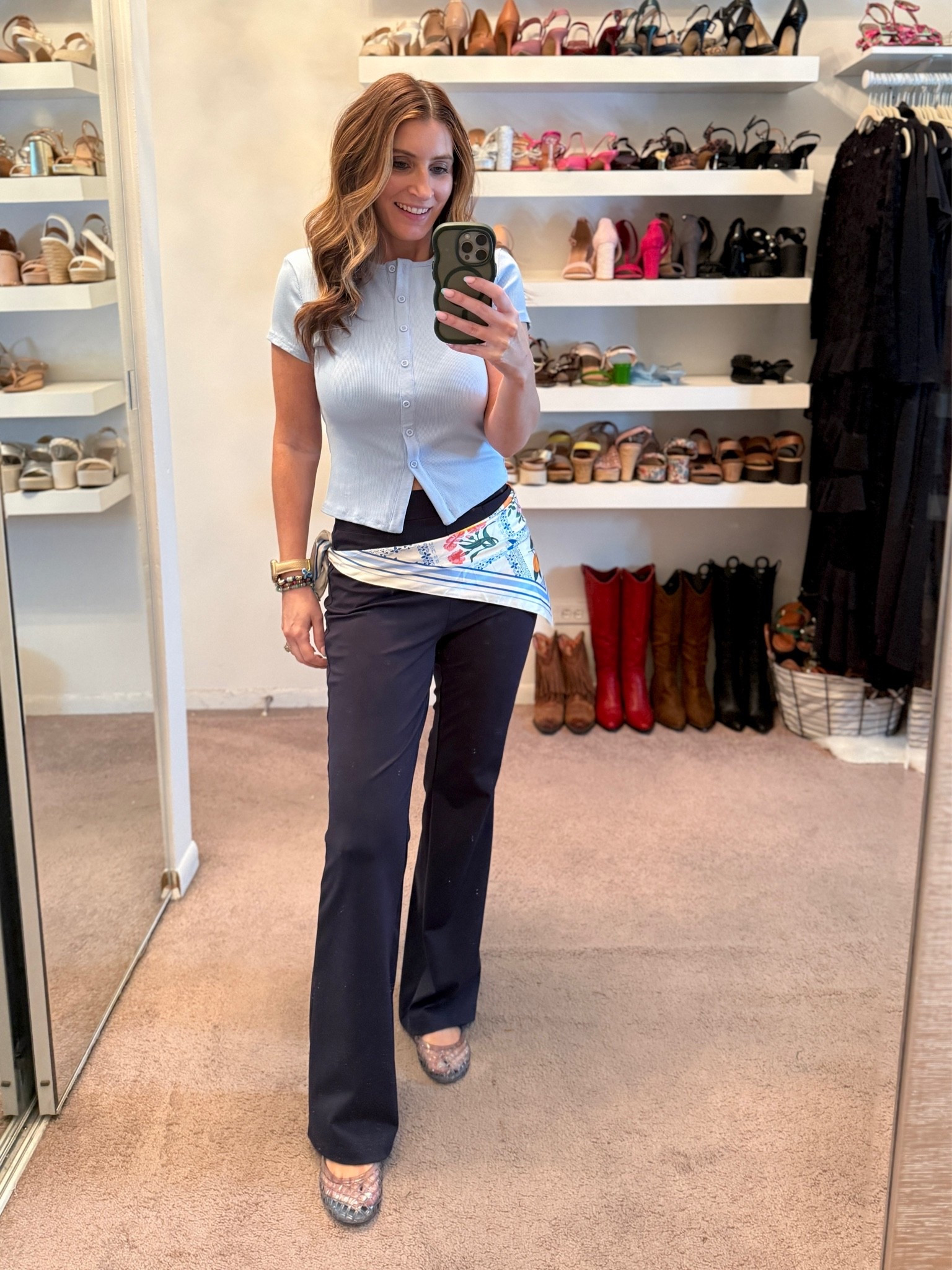 What I wore to work today

Amazon Rib knit top (size medium) 
Macy’s pull on dress pants (size medium)
Jelly sandals
BaubleBar beaded bracelets

workwear outfit, casual outfit, trendy shoes, spring shoes, summer shoes, casual office look, office look, easy outfit, Spring outfits 2026

#LTKootd #LTKWorkwear #LTKSaleAlert