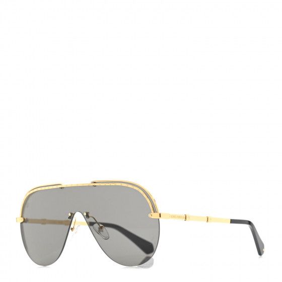 LOUIS VUITTON Metal Aviator Sunglasses Z1230E Black Gold | Fashionphile