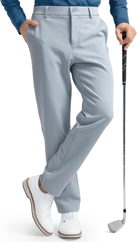 HISDERN Heat 701 Men's Thermal Golf Pants Stretch 30"/32" No Iron Comfy for Winter Business Casua... | Amazon (US)