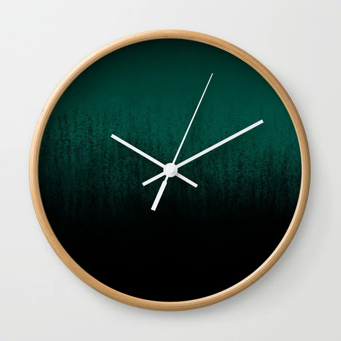 Emerald Ombré Wall Clock | Society6