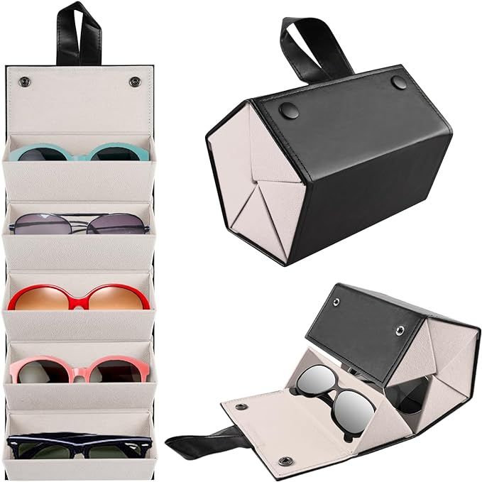 SZYMWS Sunglasses Case Organizer 5 Slot Travel Glasses Case Multiple Sunglasses Holder Organizer ... | Amazon (US)