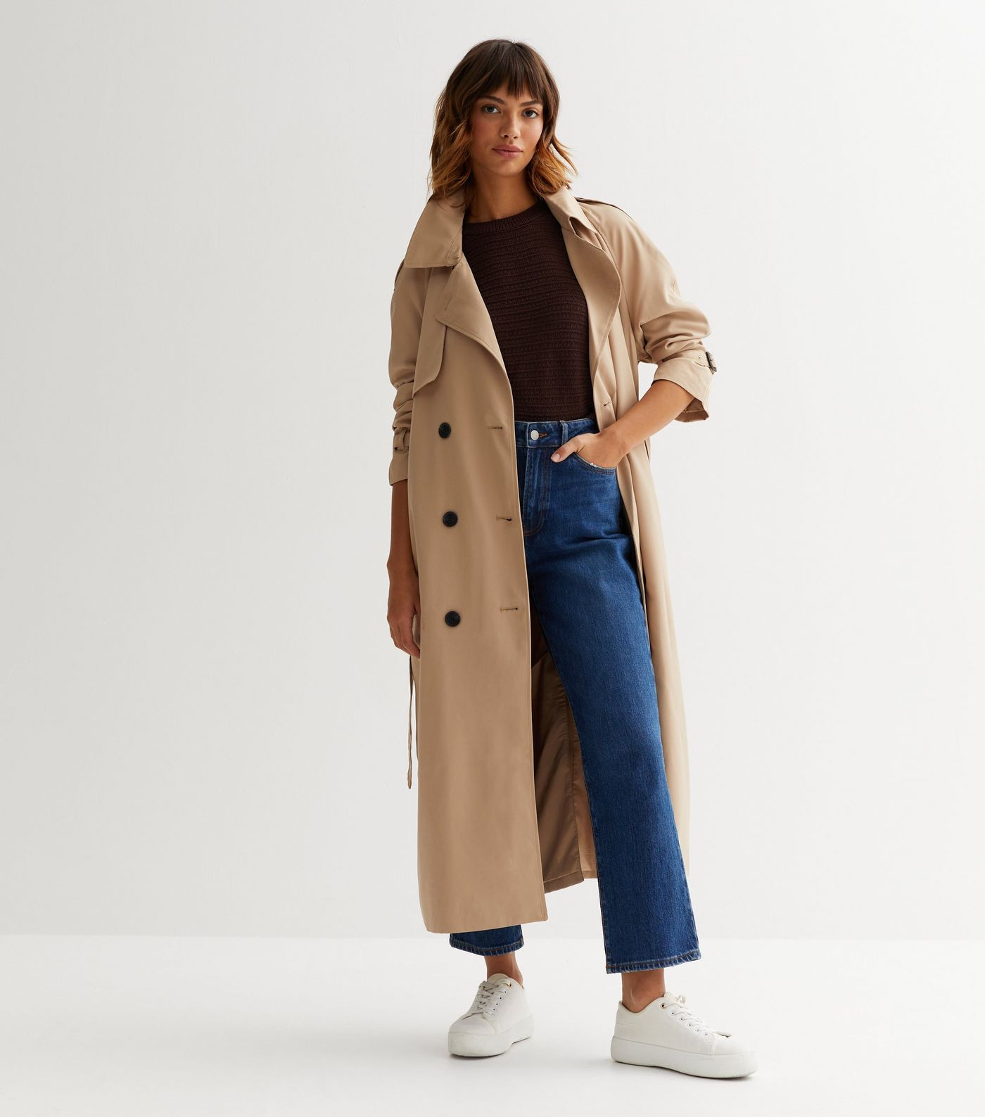 ONLY Camel Revere Collar Belted Trench Coat
						
						Add to Saved Items
						Remove from Sav... | New Look (UK)