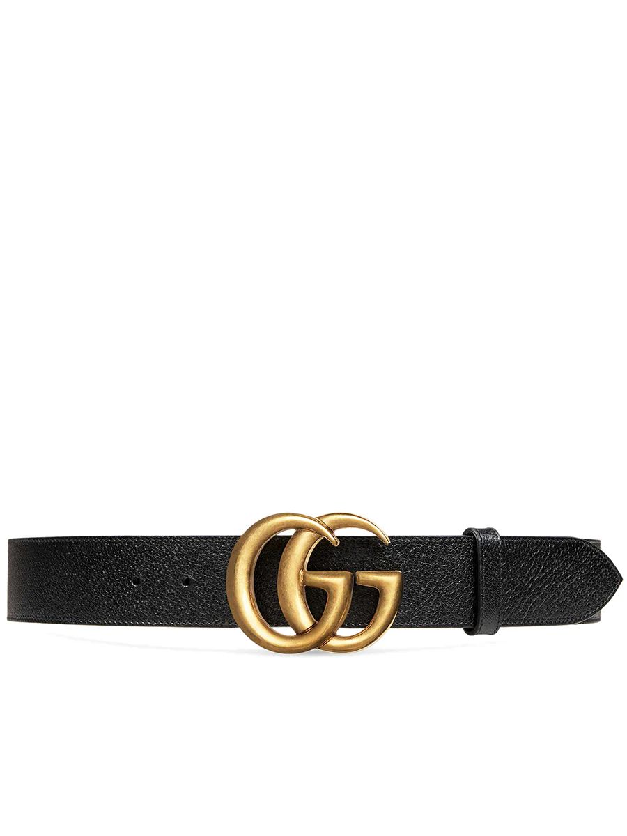 Wide Leather Belt with Double G Buckle | COSETTE (global)