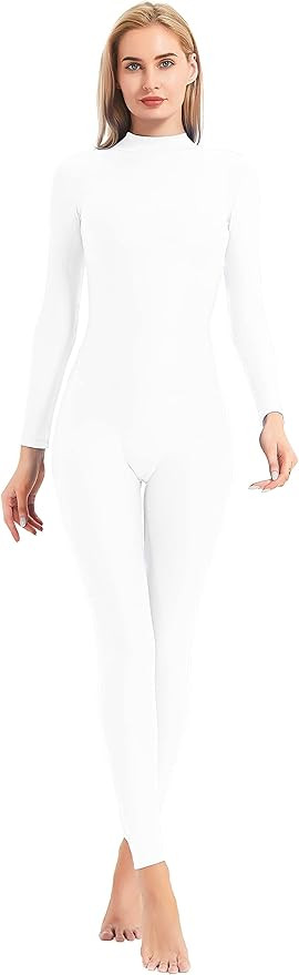 speerise Adult High Neck Zip One Piece Unitard Full Body Leotard Bodycon Jumpsuit for Women | Amazon (US)