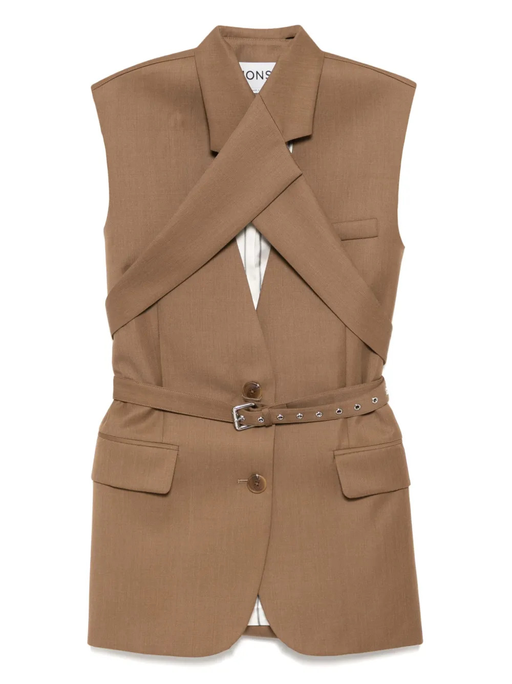 Monse cris-cross Sleeveless Jacket | Neutrals | FARFETCH | Farfetch Global
