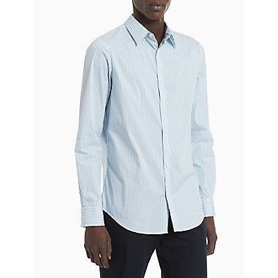 Slim Fit Stretch Cotton End-On-End Stripe Shirt | Calvin Klein (US)