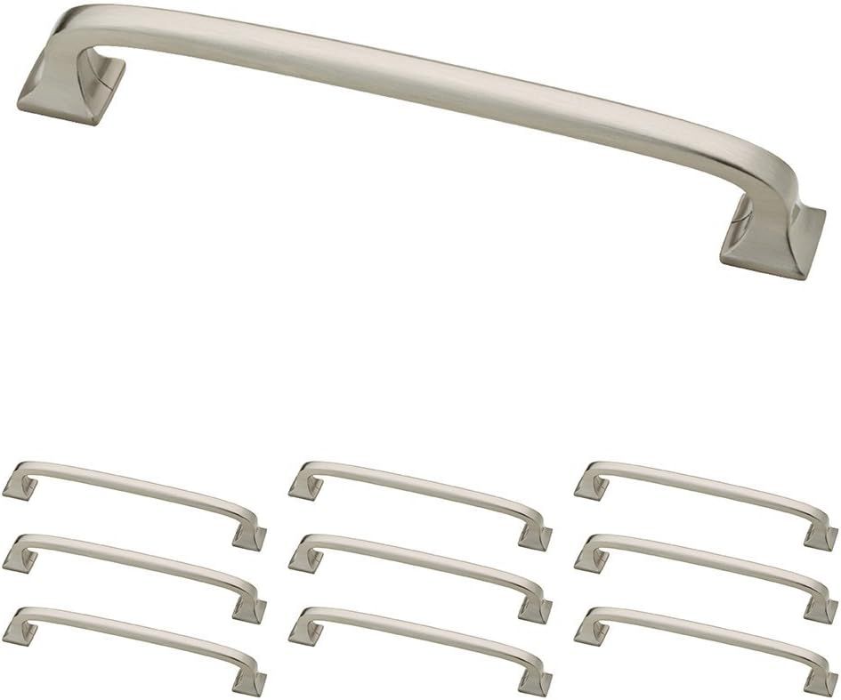 Franklin Brass Brushed Nickel Square Feet Pull, Cabinet Handles and Drawer Pulls for Kitchen Cabi... | Amazon (US)