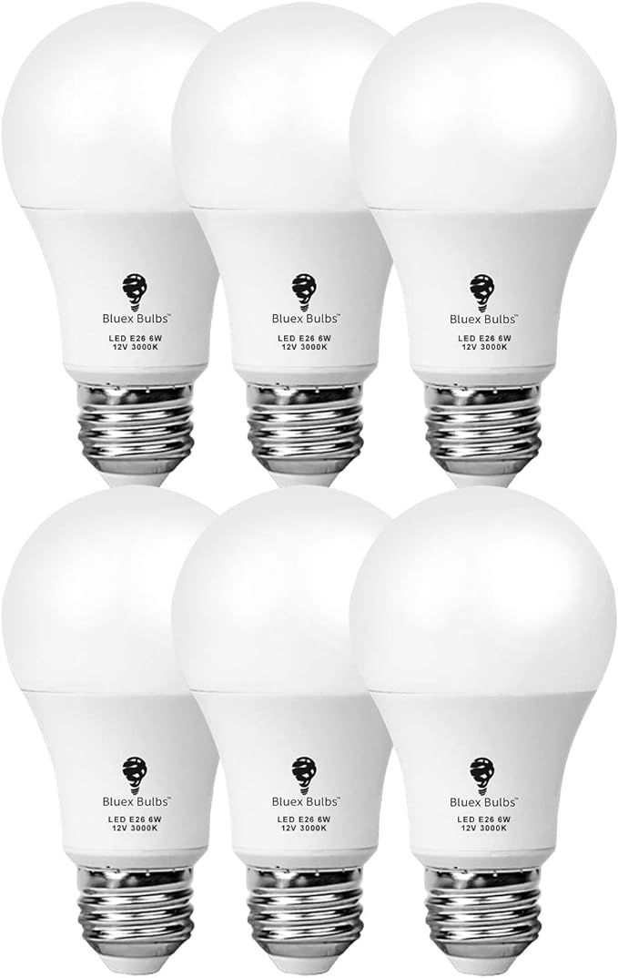 12 Volt Light Bulb 12V LED Bulb A19 6W 3000K Warm White E26 Low Voltage Light Bulbs 570lm (50Watt... | Amazon (US)