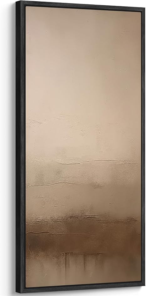 wall26 Extra Large Framed Wall Art Canvas Print - Neutral Beige and Brown Minimalist Abstract Wal... | Amazon (US)