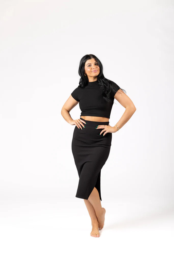Luxe Rib Open Back Crop - Black | P'tula