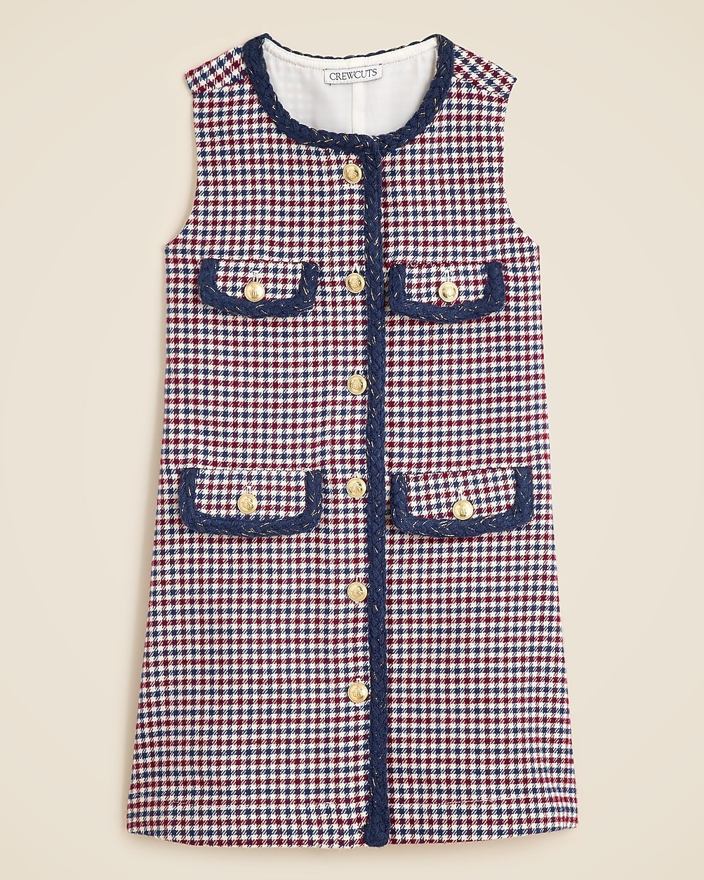 Girls' pinafore dress in houndstooth | J. Crew US