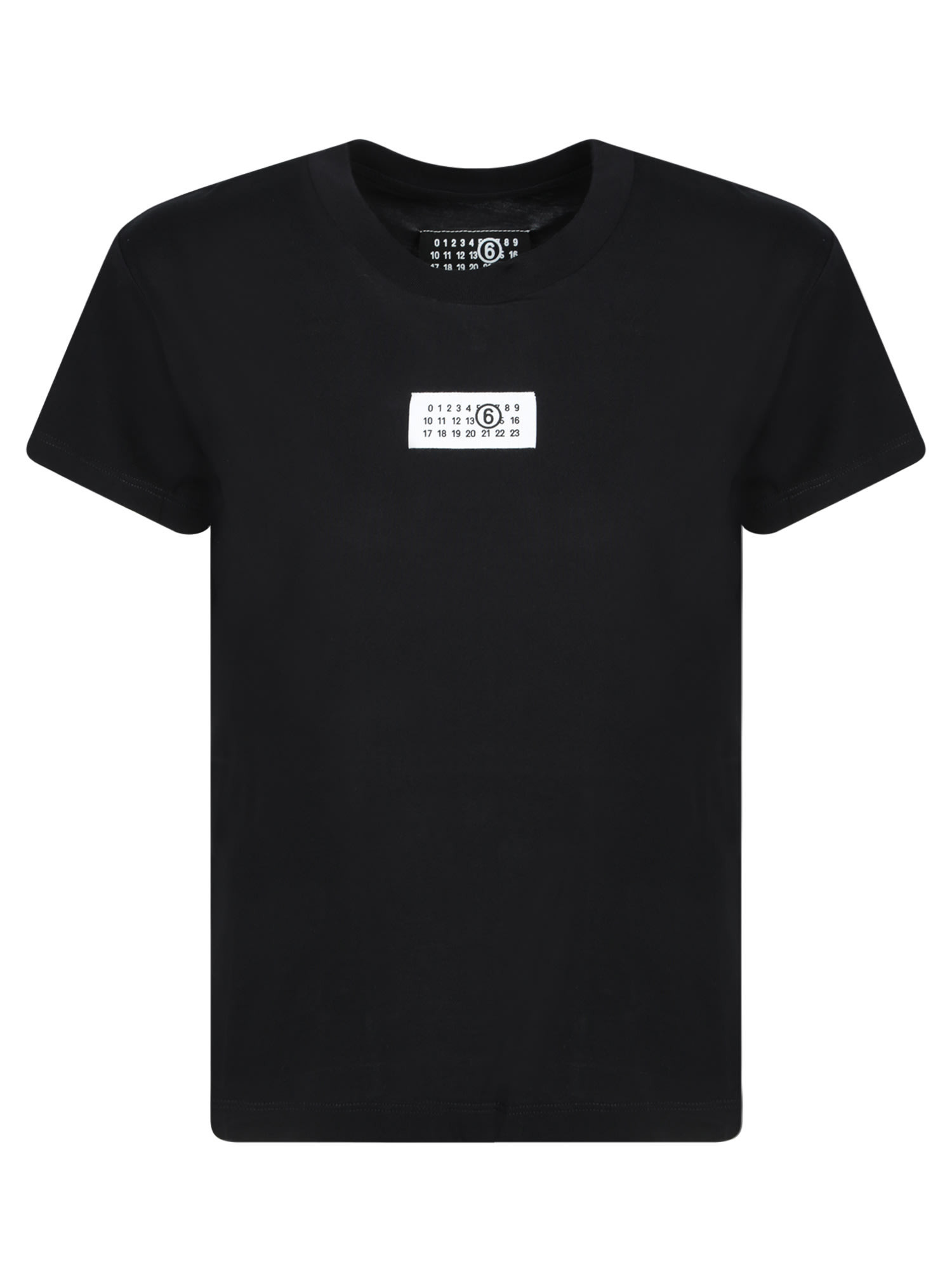 MM6 Maison Margiela Black Cotton Logo T-shirt | Italist.com US