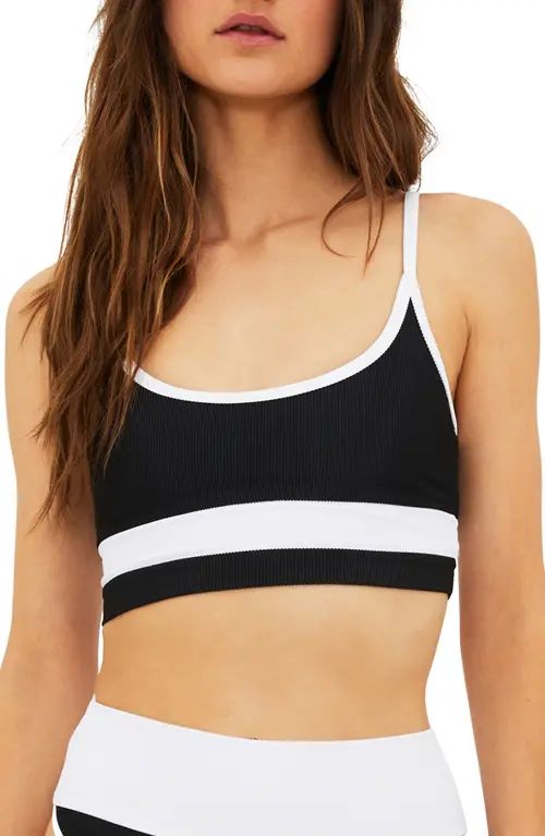 Beach Riot Eva Colorblock Bikini Top in Black/White at Nordstrom, Size X-Small | Nordstrom